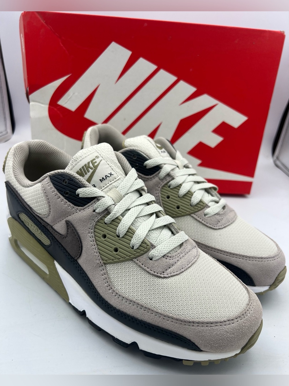 NIKE AIR MAX 90 Shoes "Light Bone" Sneakers Men’s US 9 EU 40.5 NEW W/Box
